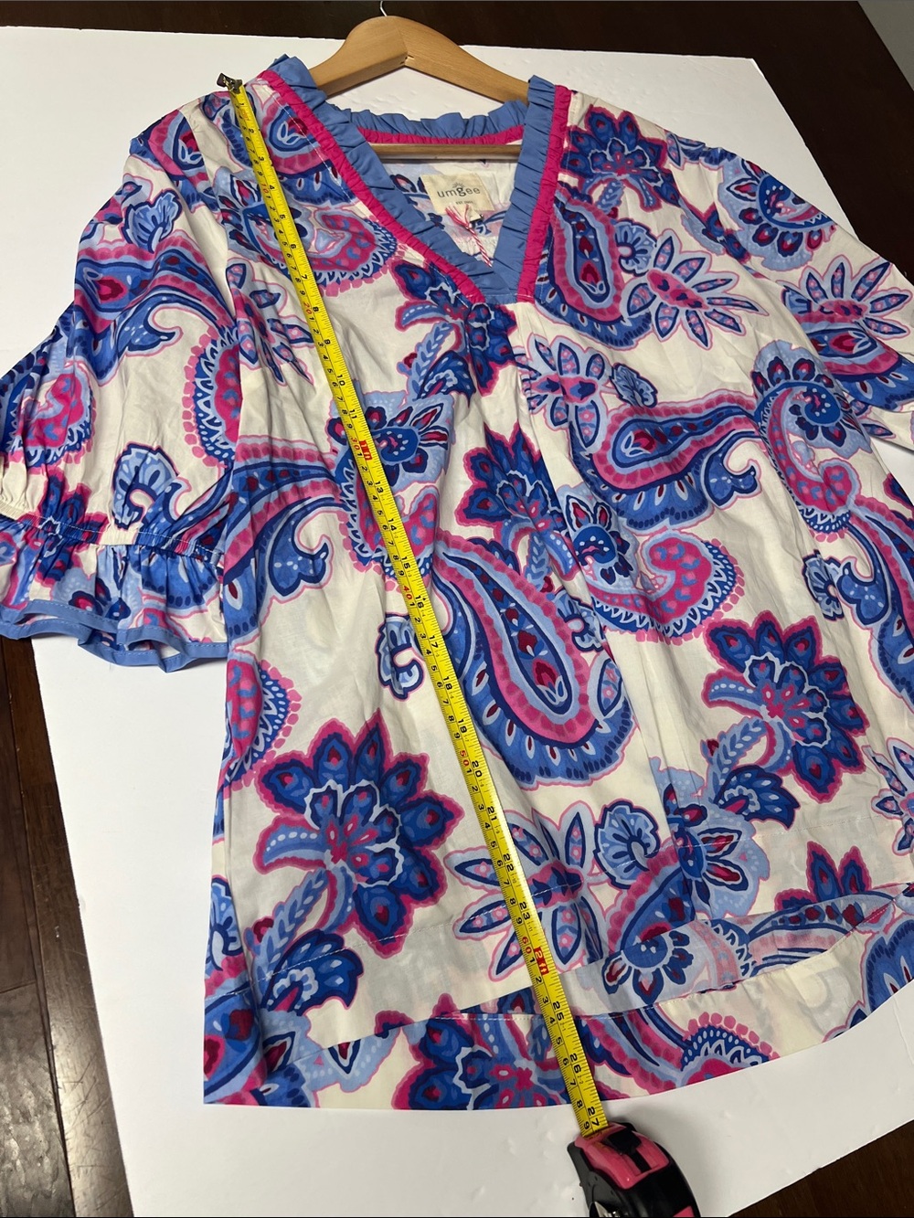 NWT Umgee Floral Ruffle Blouse Large - Picture 12 of 13